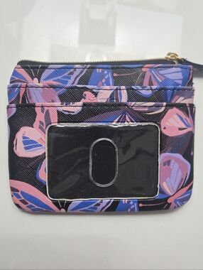 Buxton Floral Card Case Wallet in Black, Pink, Purple, Blue